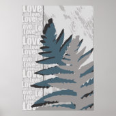 ラブ自然様式化グレーファーン離れズ ポスター (正面)