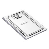 ラブ航海のいかりビーチブラック&ホワイトシック ノートブック (右側)