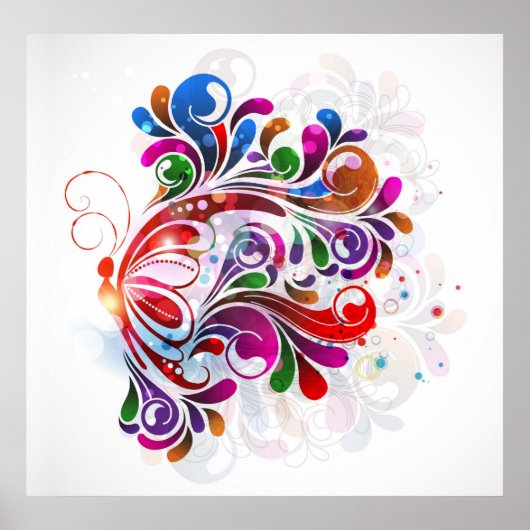 ラブ蝶プリント ポスター (正面)