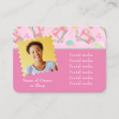 ラブ裁縫かわいいフォトピンクの名刺 名刺 (裏面)