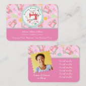 ラブ裁縫かわいいフォトピンクの名刺 名刺 (正面/裏面)