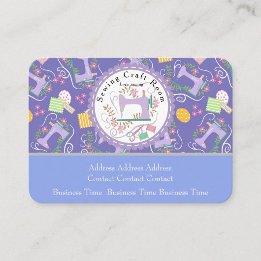 ラブ裁縫かわいいフォトラベンダービジネスカード 名刺 (正面)