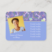 ラブ裁縫かわいいフォトラベンダービジネスカード 名刺 (裏面)