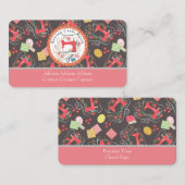 ラブ裁縫かわいい茶色の名刺 名刺 (正面/裏面)