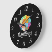 ラブ裁縫キルティングホビークラフターギフト ラージ壁時計 (傾斜)