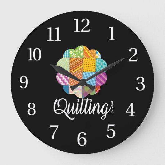 ラブ裁縫キルティングホビークラフターギフト ラージ壁時計 (正面)