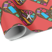 ラブ裁縫パターン包装紙 ラッピングペーパー (ロールコーナー)