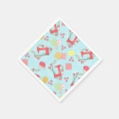 ラブ裁縫ブルー スタンダードカクテルナプキン (角)