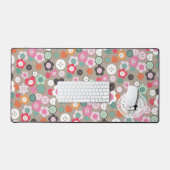 ラブ裁縫ボタンブラウン デスクマット (キーボード&マウス)