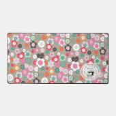 ラブ裁縫ボタンブラウン デスクマット (正面)