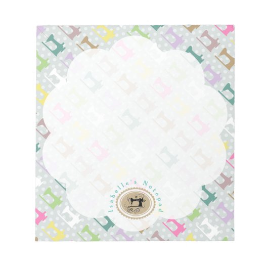 ラブ裁縫マシングレー ノートパッド (正面)