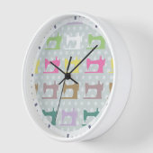 ラブ裁縫マシンドットグレー 壁時計 (傾斜)