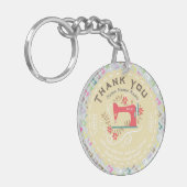 ラブ裁縫マシンパステルイエロー キーホルダー (正面左)