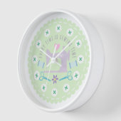 ラブ裁縫マシンパステルグリーン 壁時計 (傾斜)