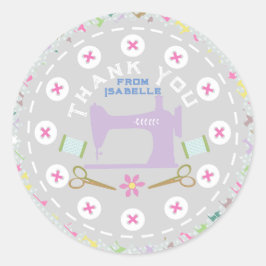 ラブ裁縫マシンパステルグレー ラウンドシール