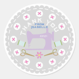 ラブ裁縫マシンパステルグレー ラウンドシール