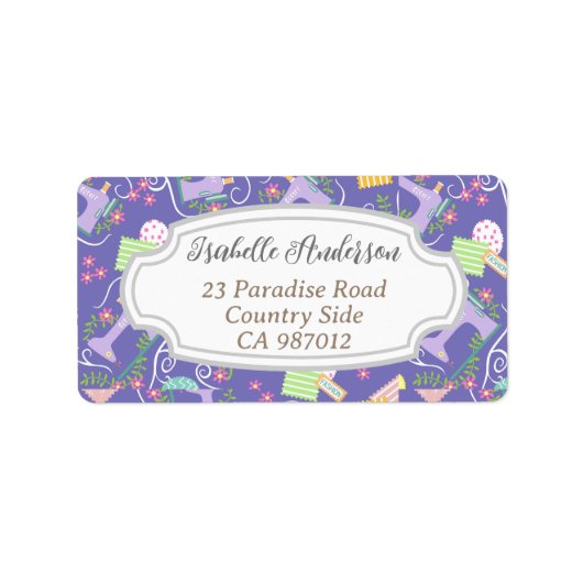 ラブ裁縫マシンパープル ラベル (正面)