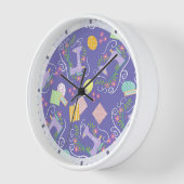 ラブ裁縫マシンパープル 壁時計 (傾斜)