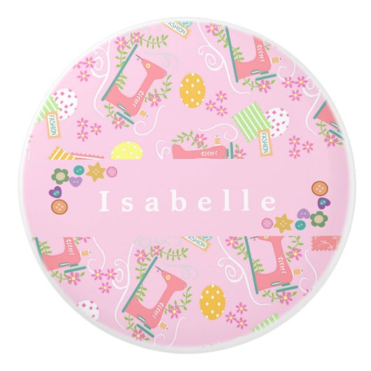 ラブ裁縫マシンピンク セラミックノブ (正面)