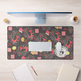 ラブ裁縫マシンブラウンデスクマット デスクマット