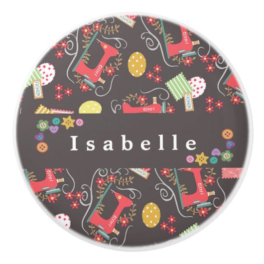 ラブ裁縫マシンブラウン セラミックノブ (正面)