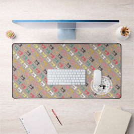 ラブ裁縫マシンブラウン デスクマット