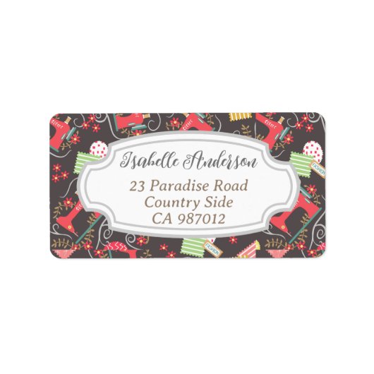 ラブ裁縫マシンブラウン ラベル (正面)