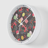 ラブ裁縫マシンブラウン 壁時計 (傾斜)