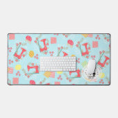 ラブ裁縫マシンブルーデスクマット デスクマット (キーボード&マウス)