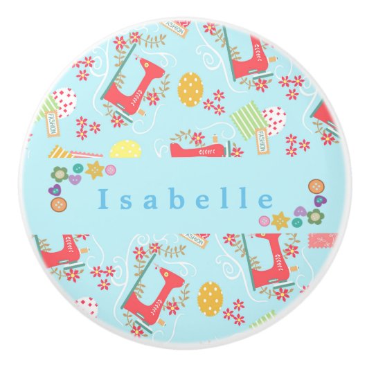 ラブ裁縫マシンブルー セラミックノブ (正面)