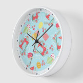 ラブ裁縫マシンブルー 壁時計 (傾斜)