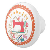 ラブ裁縫マシンホワイトオレンジ セラミックノブ (右)