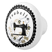 ラブ裁縫マシンホワイトブラック セラミックノブ (右)