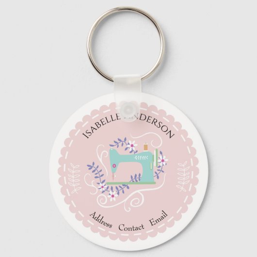 ラブ裁縫機械。ピーチ キーホルダー (正面)