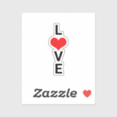 ラブ赤いハートかわいいバレンタインズデイホワイトクール シール (シート)