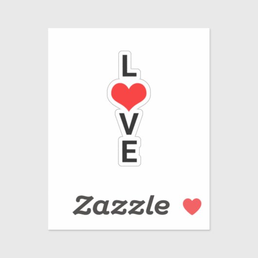 ラブ赤いハートかわいいバレンタインズデイホワイトクール シール (シート)