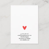 ラブ赤いハートのイヤリングディスプレイで作られる黒いデザイン 名刺 (裏面)