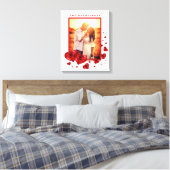 ラブ赤いハートの写真フレーム キャンバスプリント (インサイチュ (寝室))