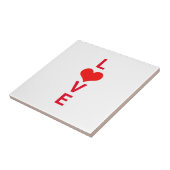 ラブ赤いハートカワイトバレンタインデー誕生日 タイル (側面)