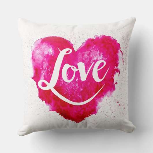 ラブ赤いハートバレンタインデー装飾用クッション クッション (裏面)