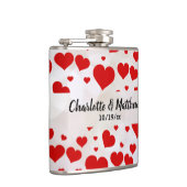 ラブ赤いハートバレンティ結婚ン記念日 フラスク (右)