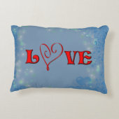ラブ赤いハートブルーハート アクセントクッション (裏面)