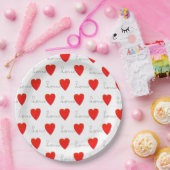 ラブ赤いハート ペーパープレート (パーティー)