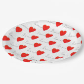 ラブ赤いハート ペーパープレート (アングル)