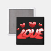 ラブ赤いハート マグネット (正面/裏面)