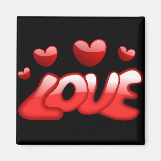 ラブ赤いハート マグネット (正面)