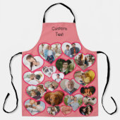 ラブ赤いハート |写真カスタム20枚コラージュ&文字 エプロン (正面)