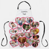 ラブ赤いハート |写真カスタム20枚コラージュ&文字 エプロン (正面)