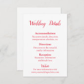 ラブ赤と白ル結婚詳細 エンクロージャーカード (正面/裏面)