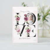 ラブ赤面フローラベビーガールズ誕生日ゲスト サンキューカード (スタンド正面)